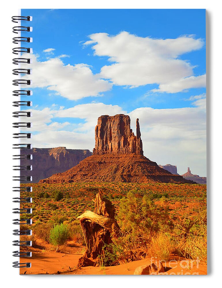 Monument Valley Spiral Notebook featuring the photograph West Mitten at Monument Valley by Debra Thompson