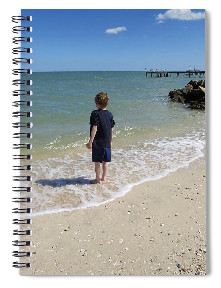 Beach Spiral Notebook featuring the photograph What Boys Are Made Of by Ella Kaye Dickey