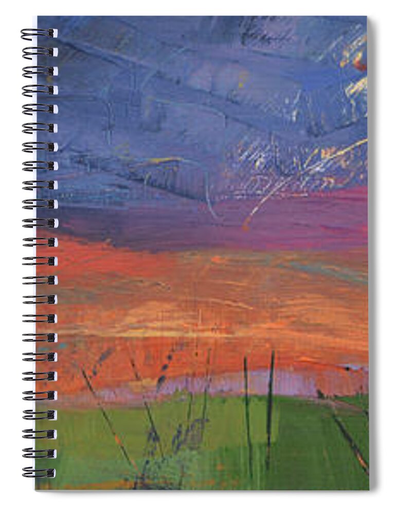 Sunrise Spiral Notebook featuring the painting What if there's more by Linda Bailey