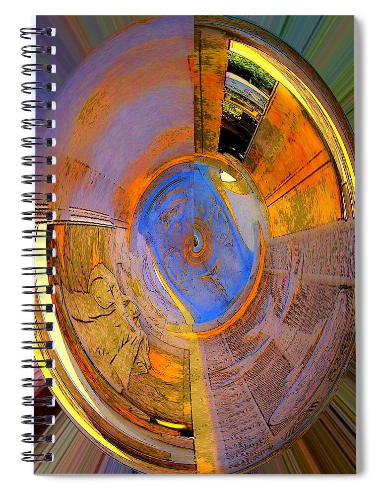 Buddhist Spiral Notebook featuring the photograph Wheel of Becoming by Jodie Marie Anne Richardson Traugott     aka jm-ART