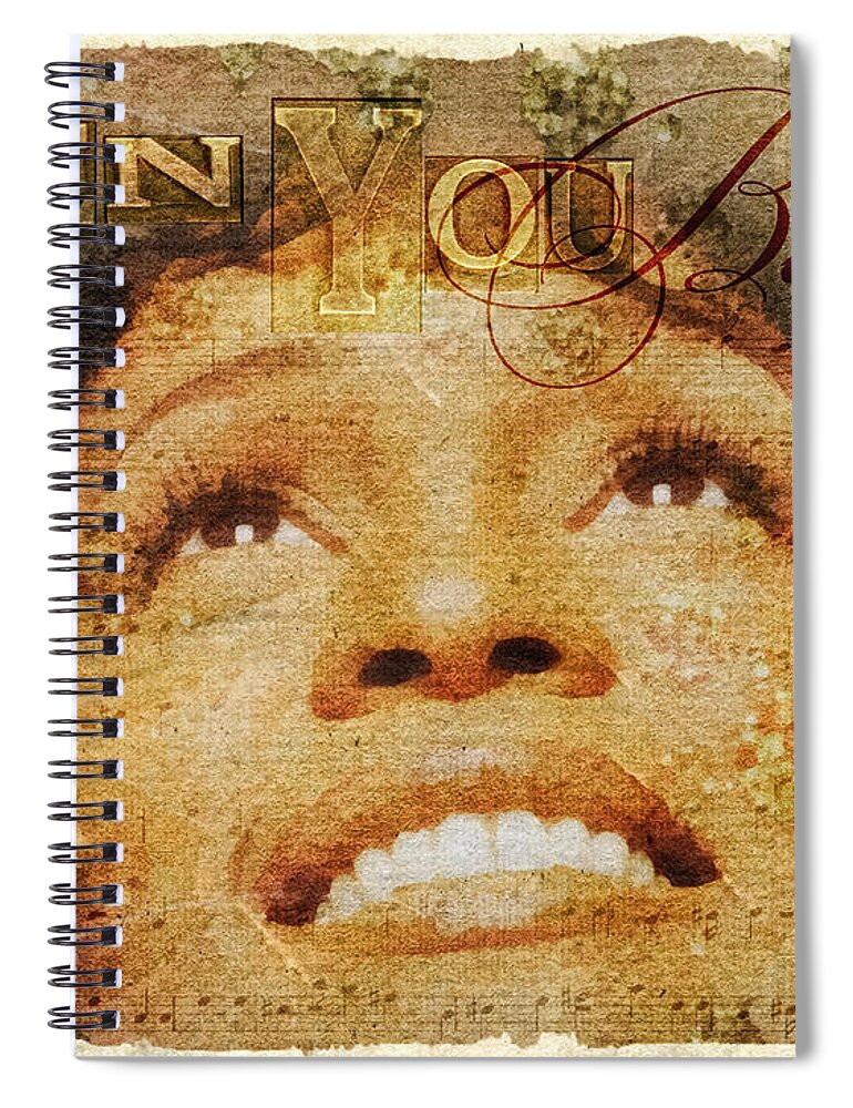 Whitney Houston Spiral Notebook featuring the mixed media When You Believe by Mo T