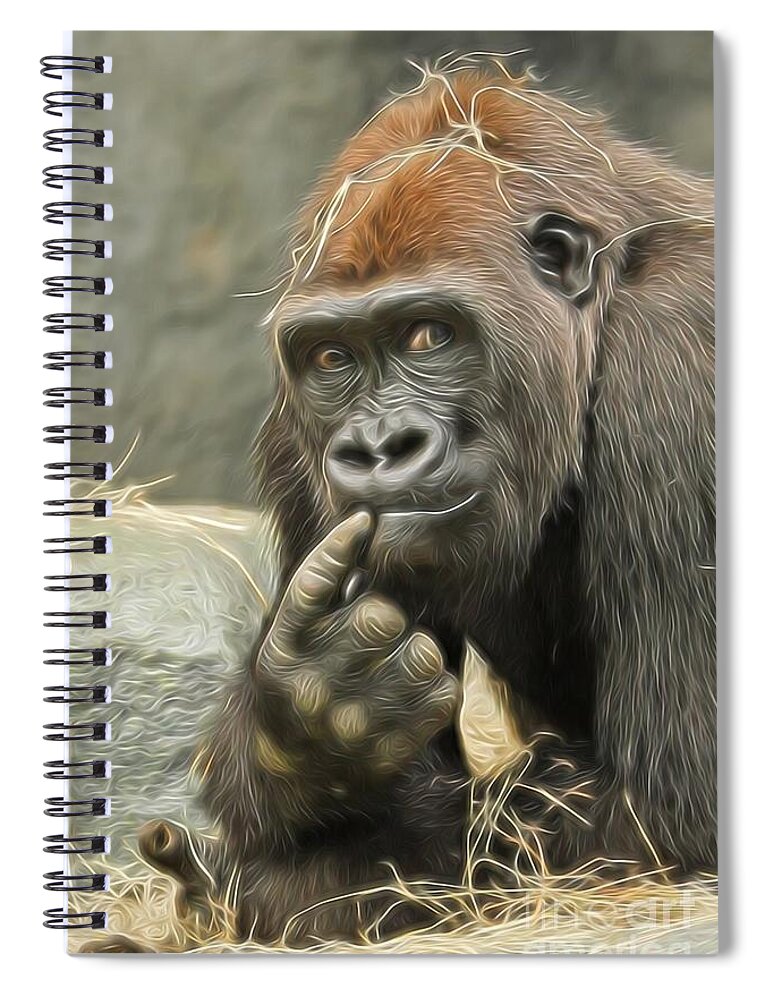 Gorilla Spiral Notebook featuring the photograph Where Did I Put My Keys? by Patty Colabuono