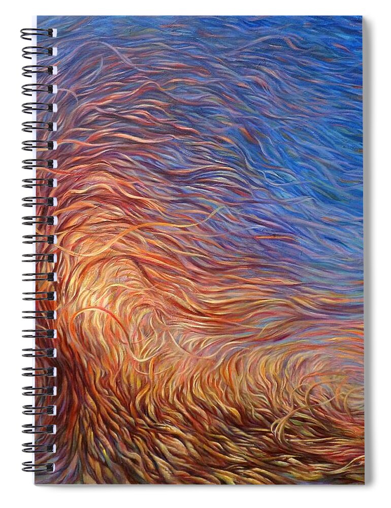 Whirl Tree Spiral Notebook featuring the painting Whirl Tree by Hans Droog