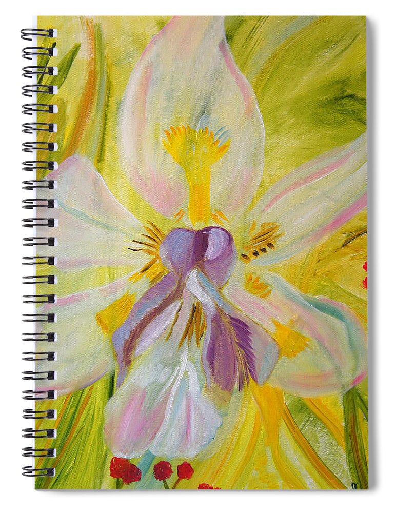 Transparent Flower Spiral Notebook featuring the painting Whisper by Meryl Goudey