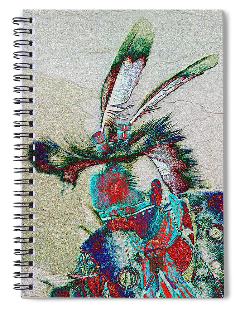 Powwow Dancer Spiral Notebook featuring the digital art Whistle Blower by Kae Cheatham
