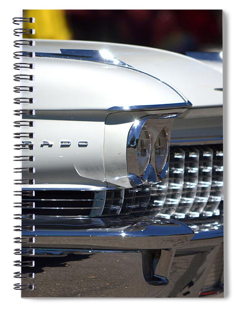 White Spiral Notebook featuring the photograph White Cadillac by Dean Ferreira