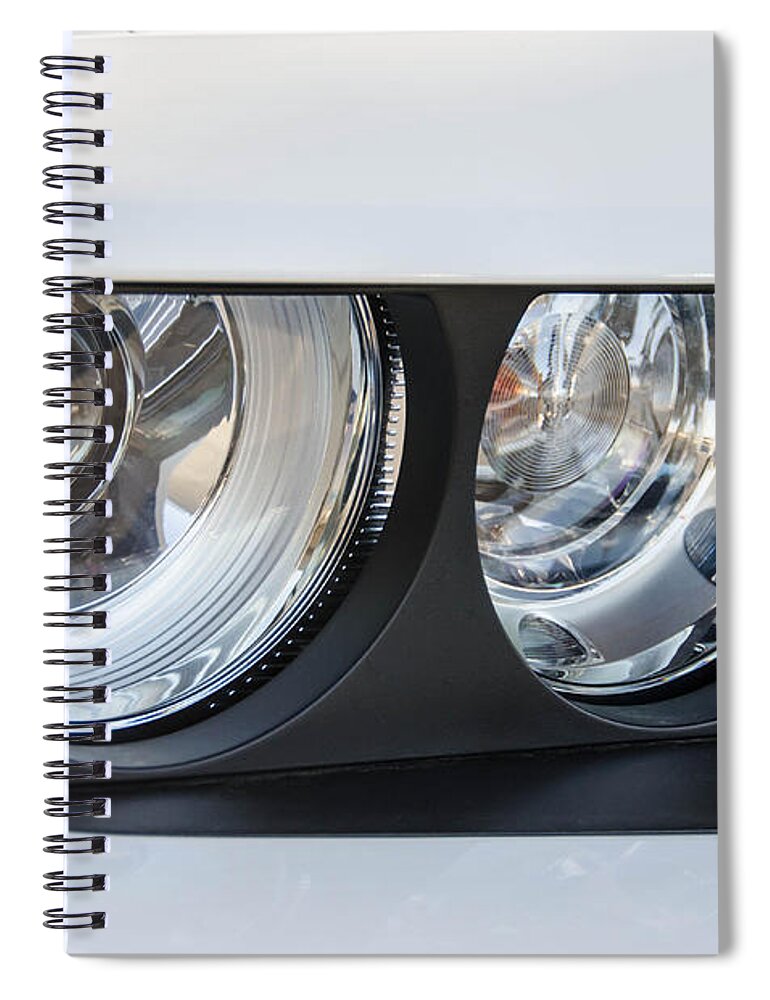 Automobile Spiral Notebook featuring the photograph White Challenger 1524 by Guy Whiteley