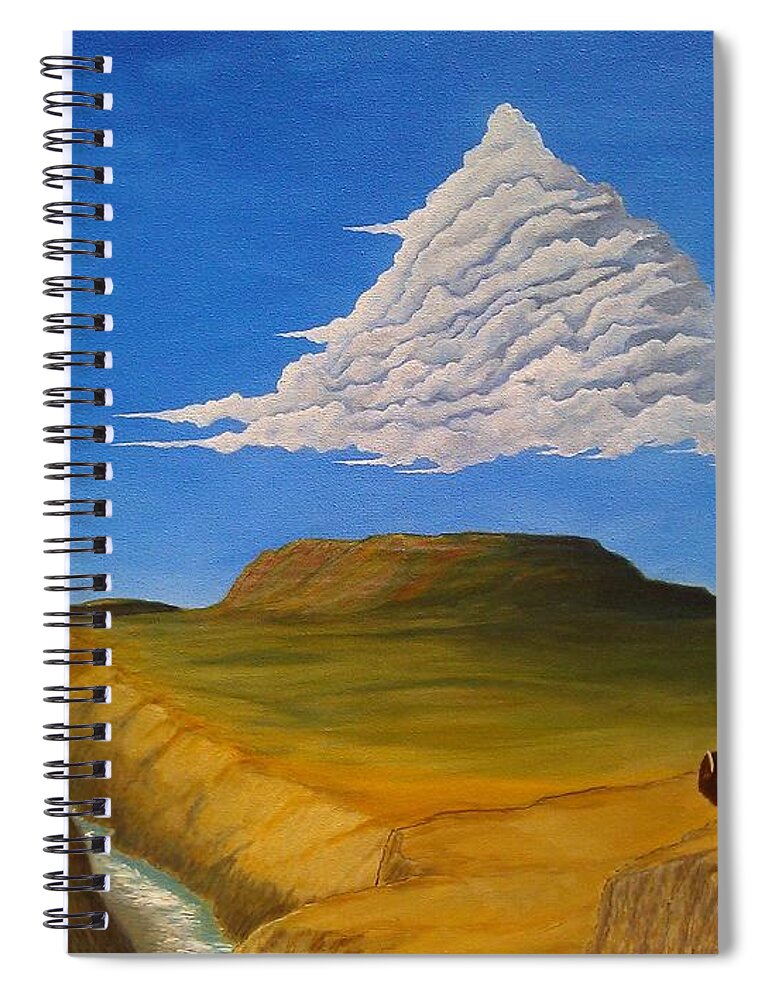 John Lyes Spiral Notebook featuring the painting White Cloud by John Lyes