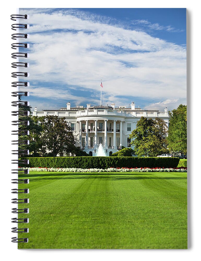 Democracy Spiral Notebook featuring the photograph White House by Pgiam