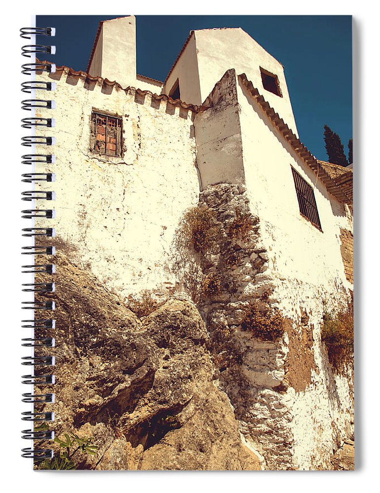 Spain Spiral Notebook featuring the photograph White Houses of Ronda. Spain by Jenny Rainbow