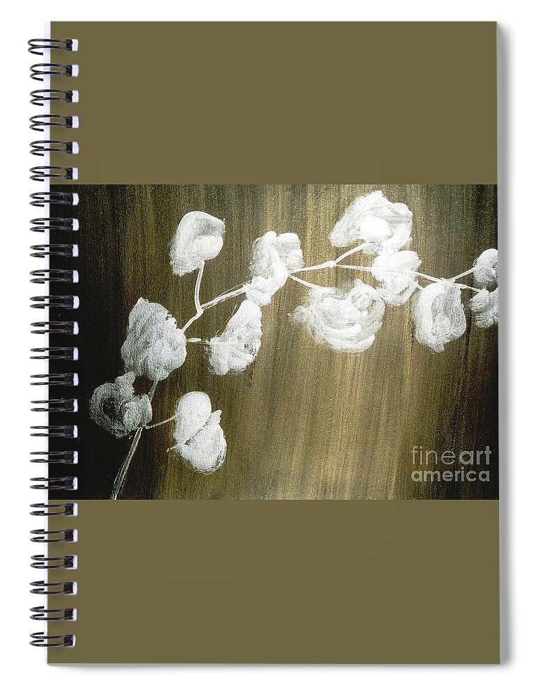  Flower Spiral Notebook featuring the painting White Orchid by Fereshteh Stoecklein