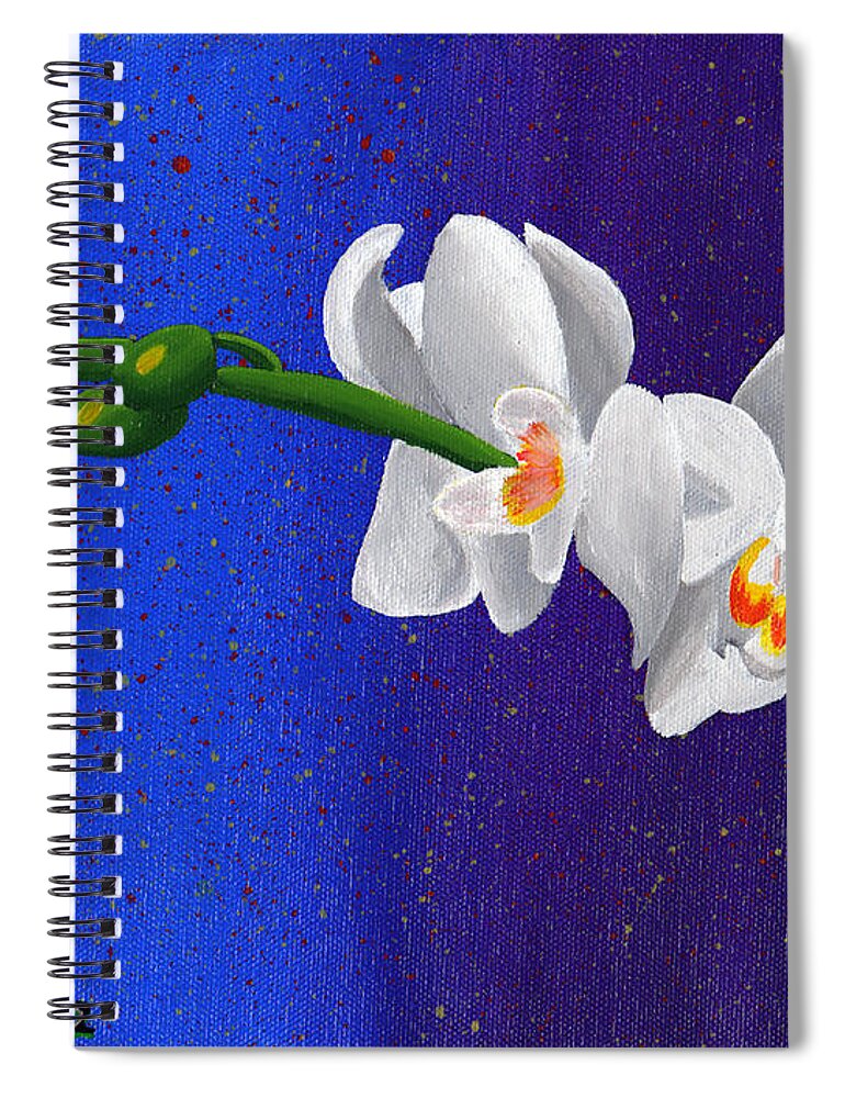 White Orchids Spiral Notebook featuring the painting White Orchids by Laura Forde