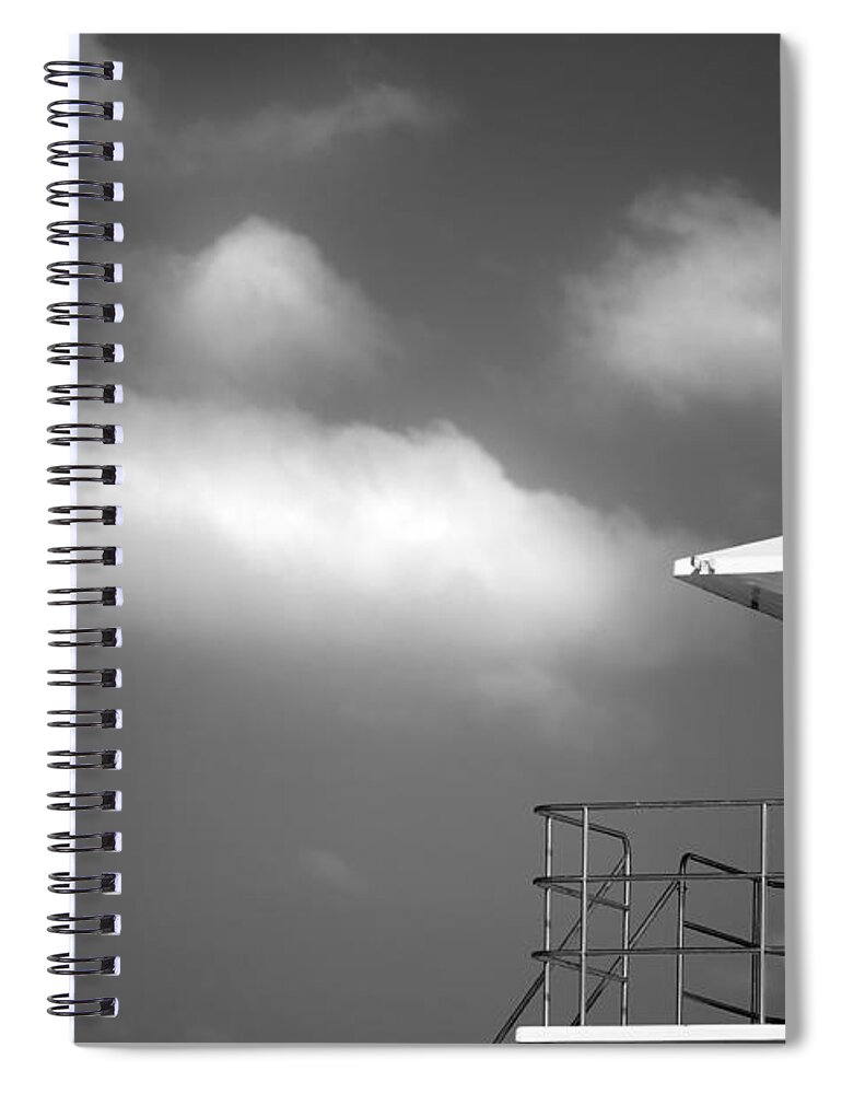 Beach Spiral Notebook featuring the photograph White Tower White Cloud by Peter Tellone