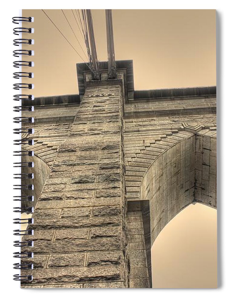 Brooklyn Bridge Spiral Notebook featuring the photograph Whitman's Brooklyn by David Bearden