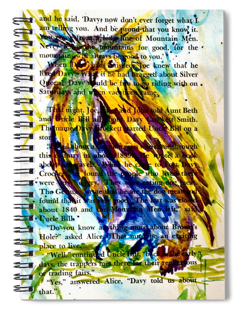 Owl Spiral Notebook featuring the painting Who Is That by Beverley Harper Tinsley