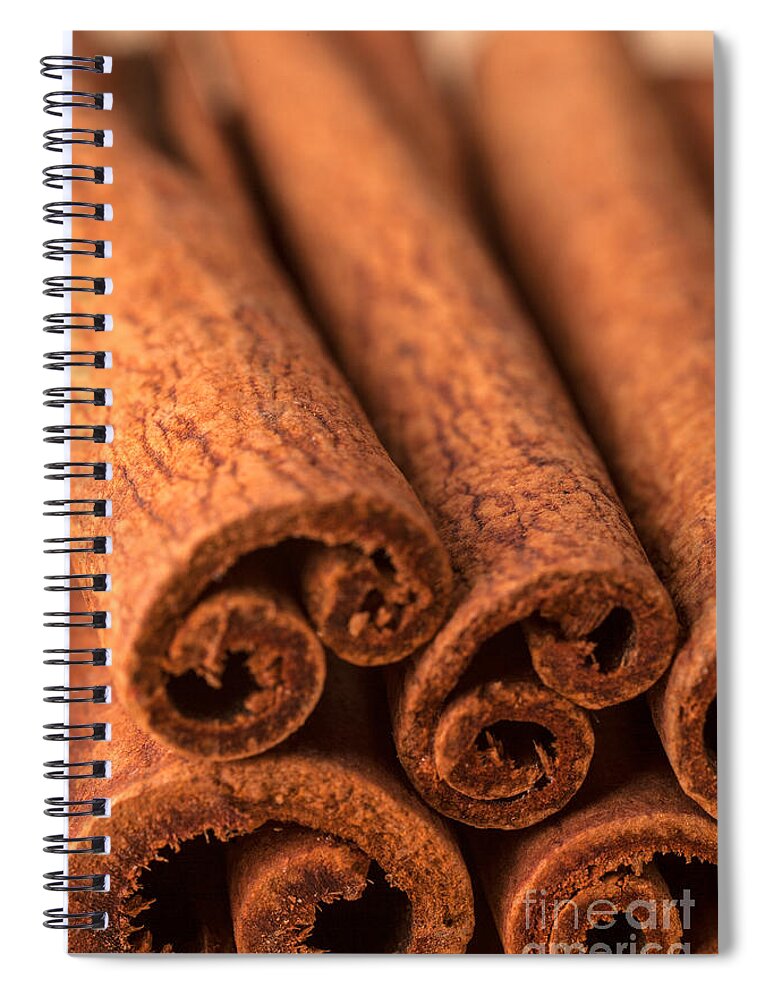 Cinnamon Spiral Notebook featuring the photograph Whole Cinnamon Sticks by Iris Richardson
