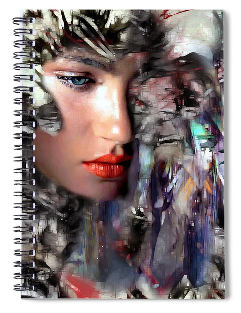 Portraits Spiral Notebook featuring the digital art Why Me by Rafael Salazar