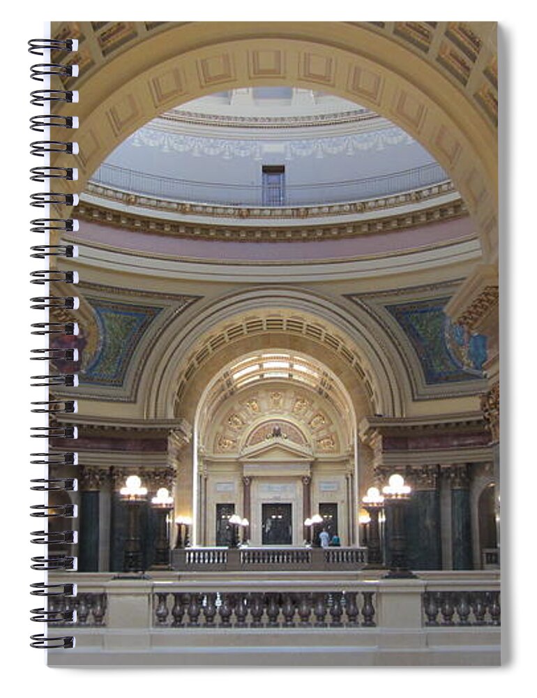 State Capitol Spiral Notebook featuring the photograph WI State Capitol Architecture 3 by Anita Burgermeister