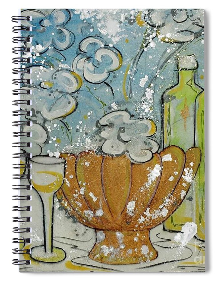 Vineyards Spiral Notebook featuring the painting Wiine Time by Cynthia Parsons