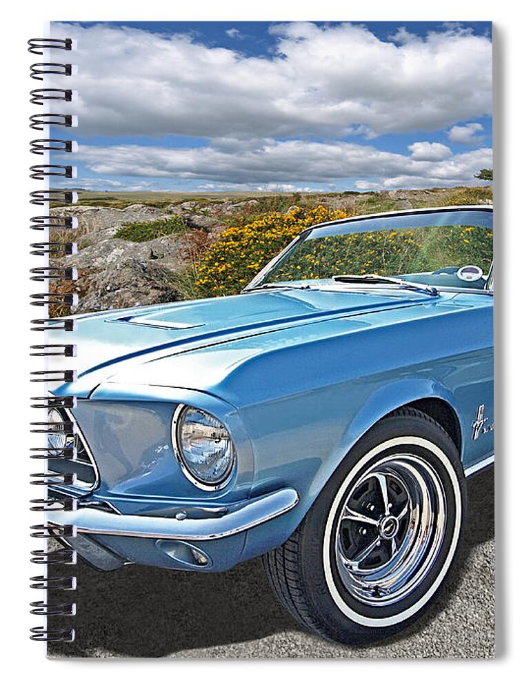 Classic Mustang Spiral Notebook featuring the photograph Wild and Free 1967 Mustang Convertible by Gill Billington