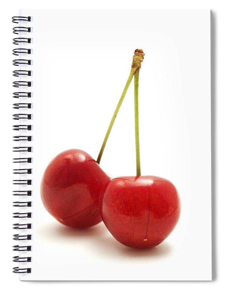White Background Spiral Notebook featuring the photograph Wild cherry by Fabrizio Troiani