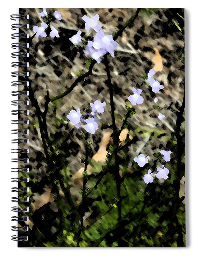 Spring Spiral Notebook featuring the painting Wild Lavender Flowers by George Pedro
