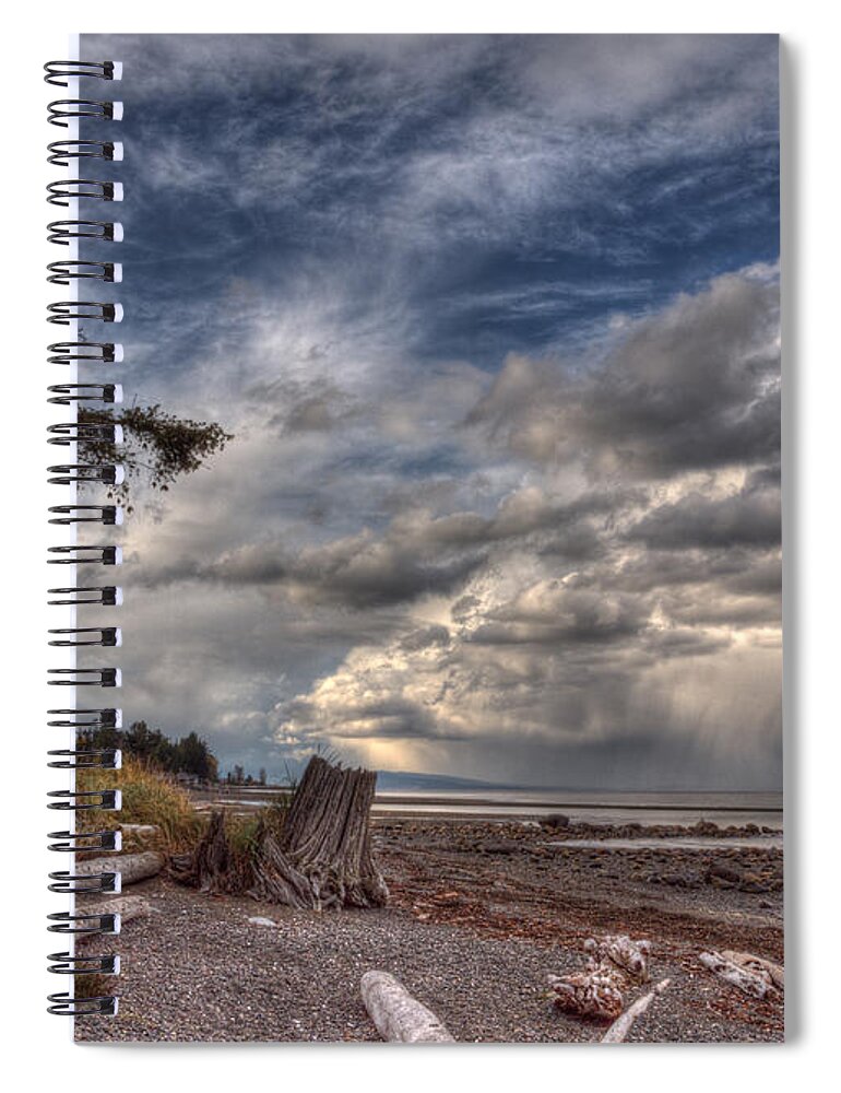 Beach Spiral Notebook featuring the photograph Wild Sky by Randy Hall