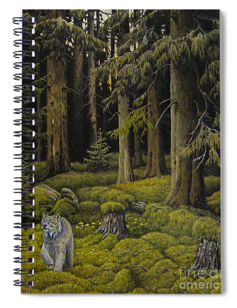 Animal Spiral Notebook featuring the painting Wilderness by Veikko Suikkanen