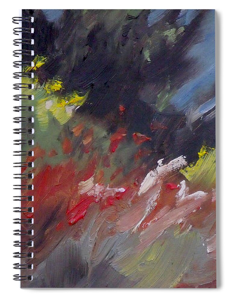 Monterey Spiral Notebook featuring the painting Wildflowers by Mary Hubley