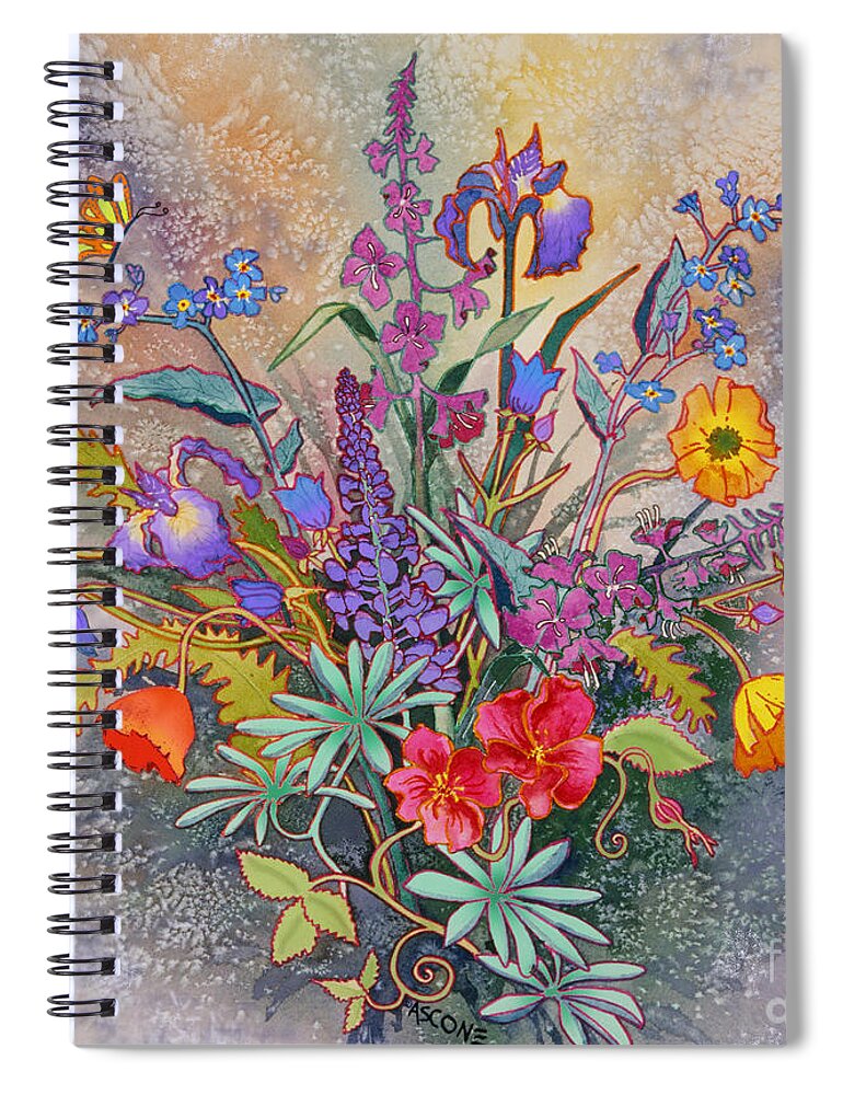 Wildflowers Of Alaska Spiral Notebook featuring the painting Wildflowers of Alaska II by Teresa Ascone