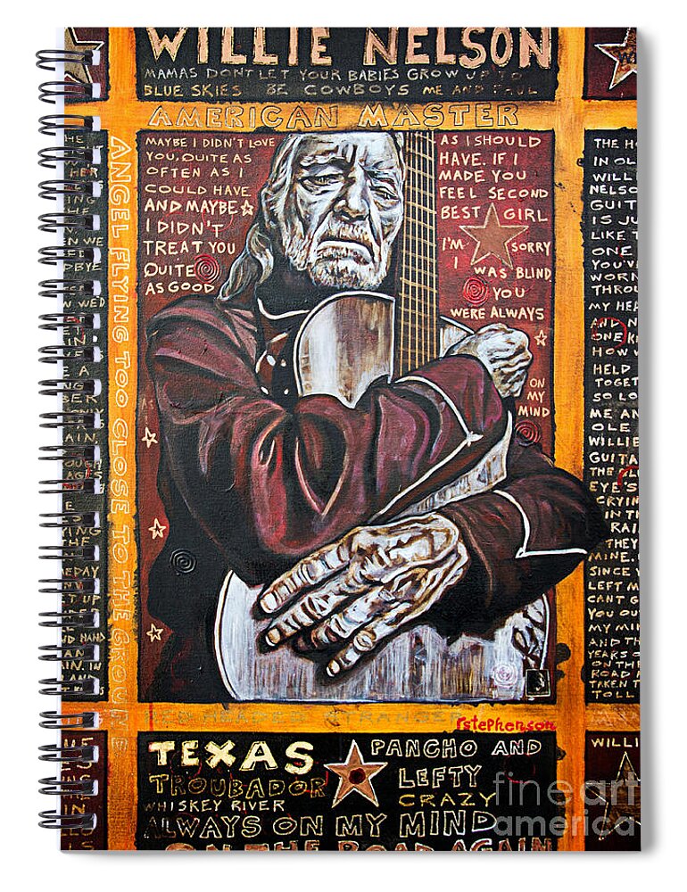 Nashville Spiral Notebook featuring the photograph Willie Nelson by Bob Hislop