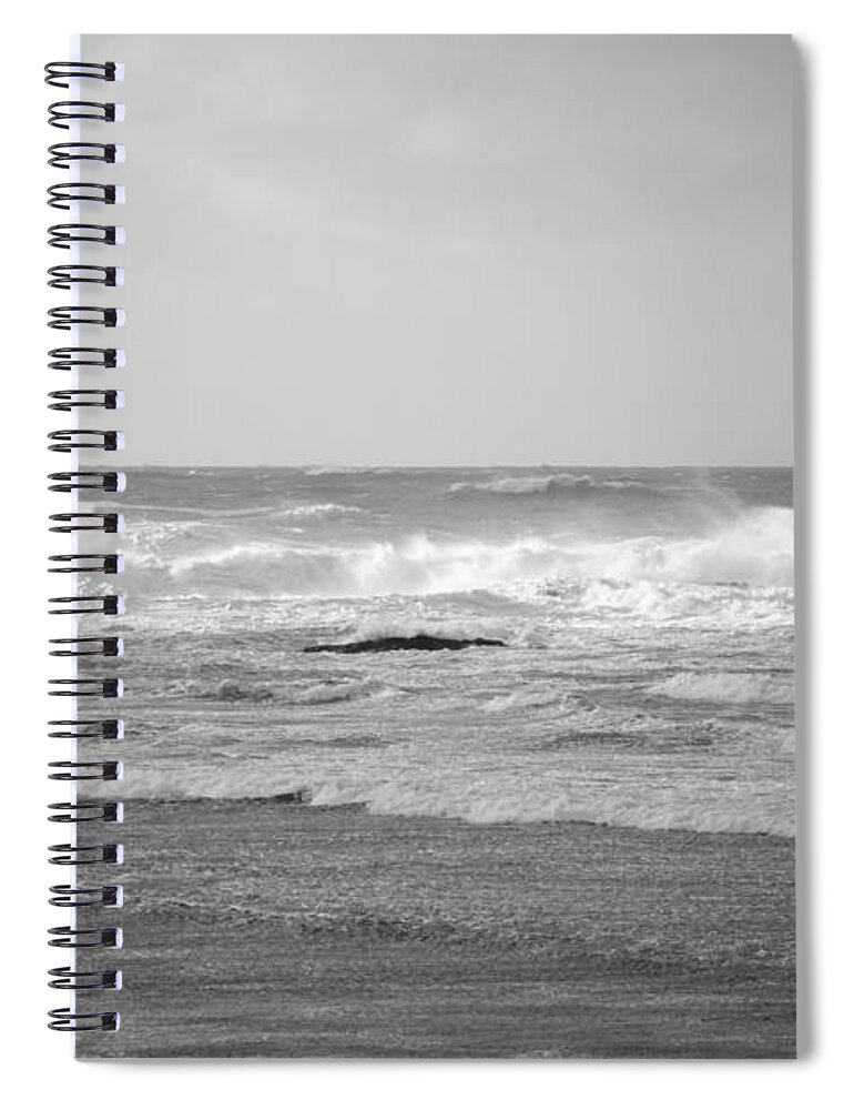 Beach Spiral Notebook featuring the photograph Wind Blown Waves Tofino by Roxy Hurtubise