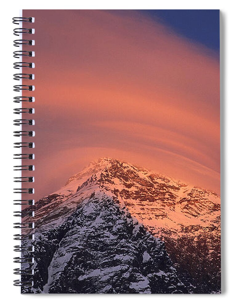 Feb0514 Spiral Notebook featuring the photograph Wind Cloud Over Mount Everest by Grant Dixon