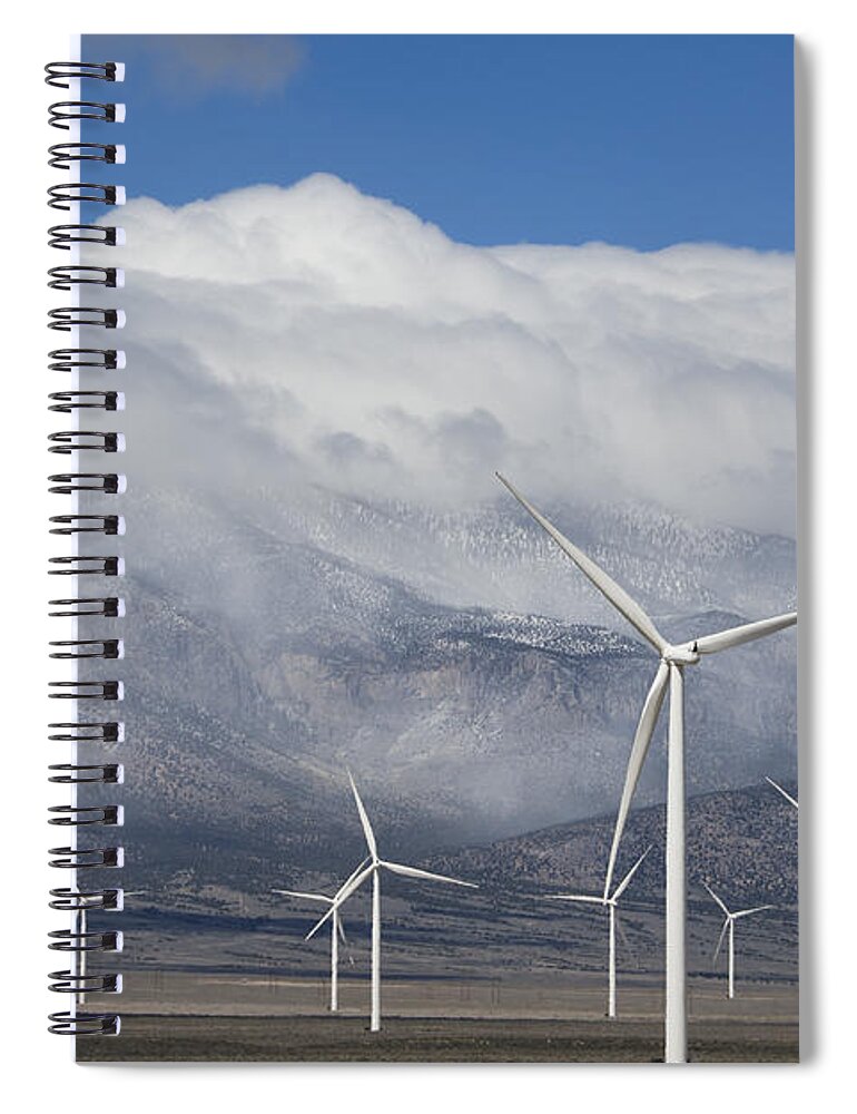 Kevin Schafer Spiral Notebook featuring the photograph Wind Turbines Schell Creek Range Nevada by Kevin Schafer