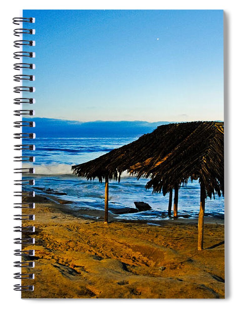 Windansea Spiral Notebook featuring the photograph Windansea Beach Palapa by Kelly Wade