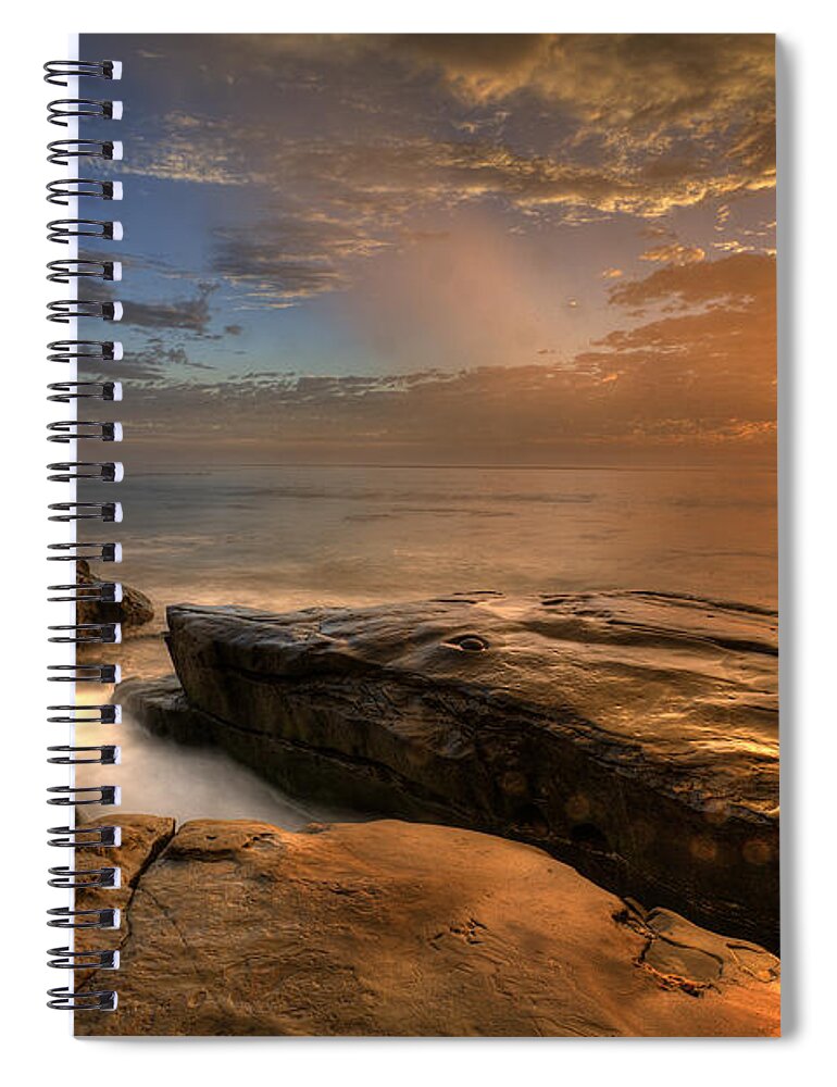 Clouds Spiral Notebook featuring the photograph WindNsea Gold by Peter Tellone