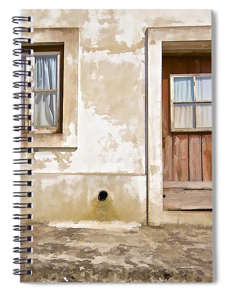 Age Spiral Notebook featuring the photograph Window and Door of Portugal by David Letts