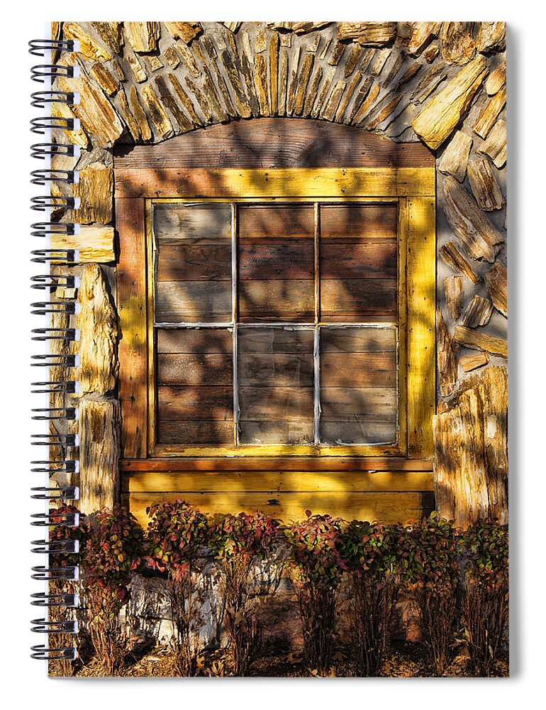 Window Spiral Notebook featuring the photograph Window at Babe's Chicken by Kathy Churchman