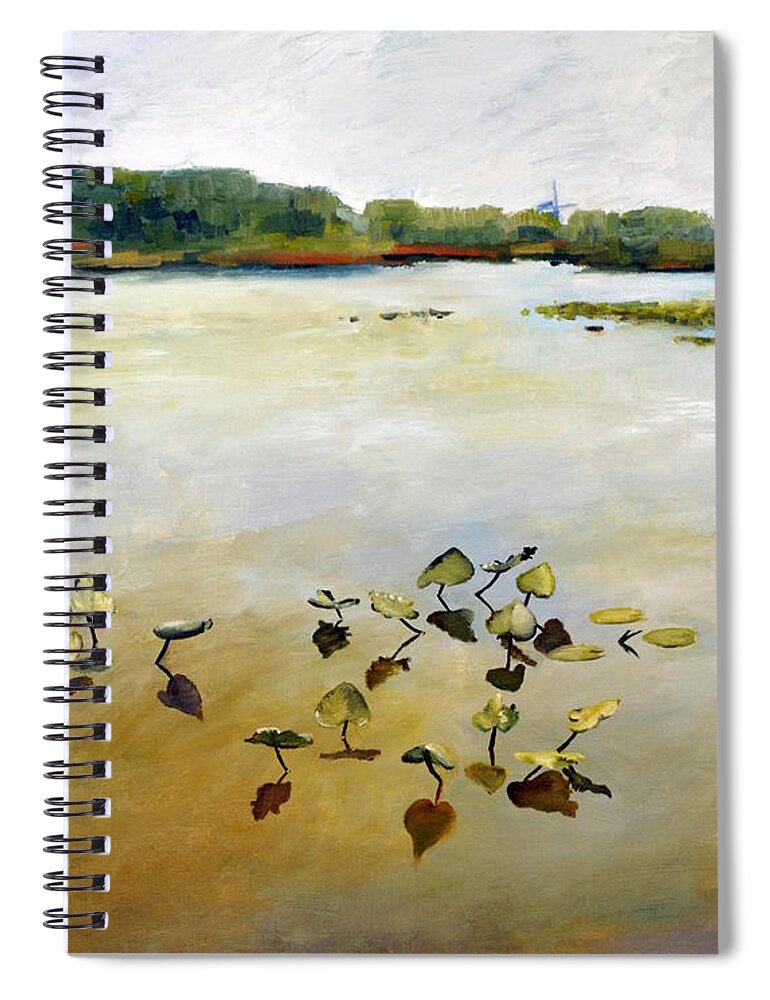 Holland Spiral Notebook featuring the painting Window on the Waterfront by Michelle Calkins
