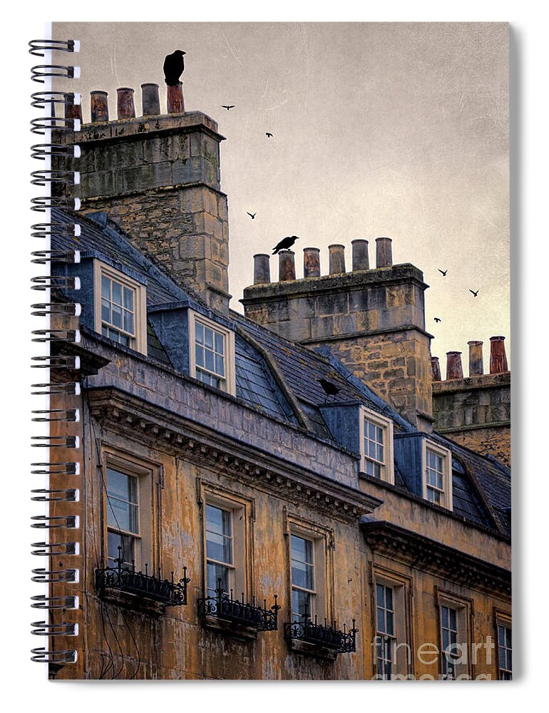 Bath Spiral Notebook featuring the photograph Windows and Chimneys by Jill Battaglia