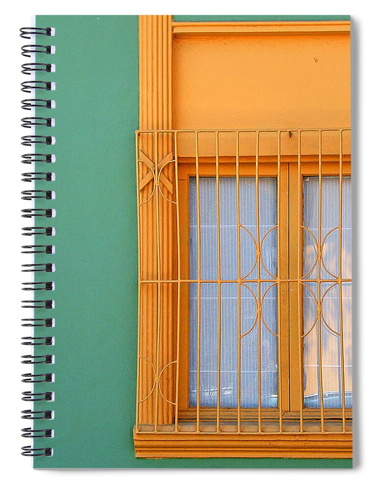Color Spiral Notebook featuring the photograph Windows of the World - Santiago Chile by Rick Locke - Out of the Corner of My Eye