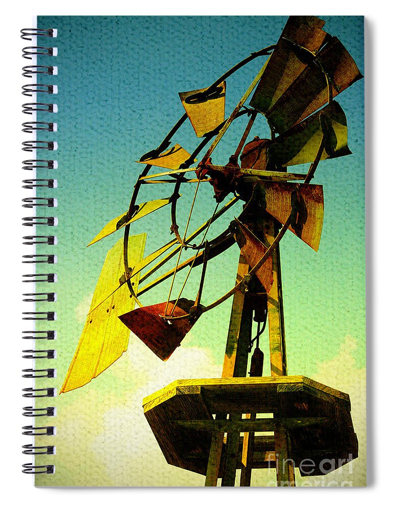 Windmill Spiral Notebook featuring the photograph Winds of Change by Trish Mistric