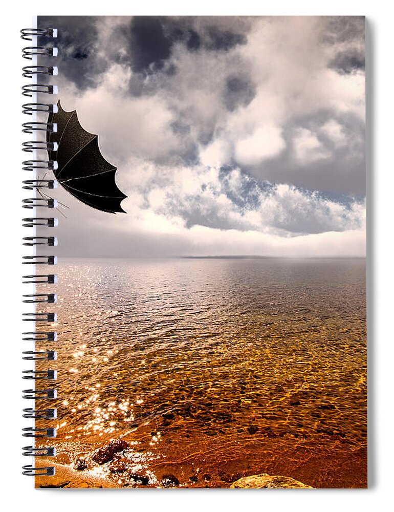 Umbrella Spiral Notebook featuring the photograph Windy by Bob Orsillo