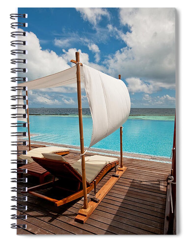 Jenny Rainbow Fine Art Photography Spiral Notebook featuring the photograph Windy Day at Maldives by Jenny Rainbow