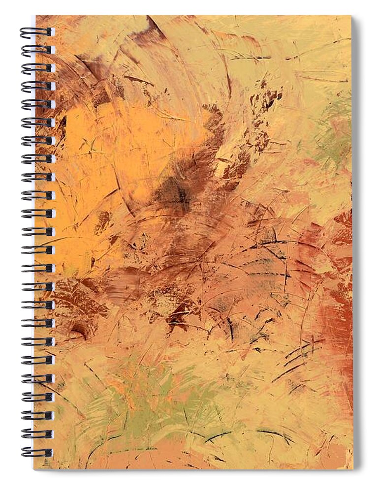 Beige Spiral Notebook featuring the painting Windy Day by Linda Bailey