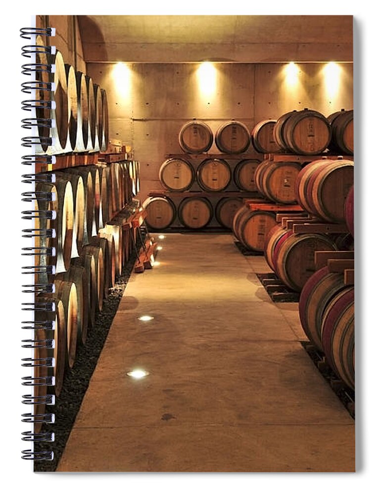 Barrels Spiral Notebook featuring the photograph Wine barrels 1 by Elena Elisseeva