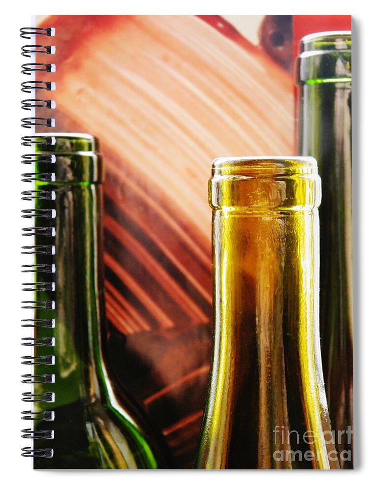Wine Bottles 2 Spiral Notebook featuring the photograph Wine Bottles 2 by Sarah Loft