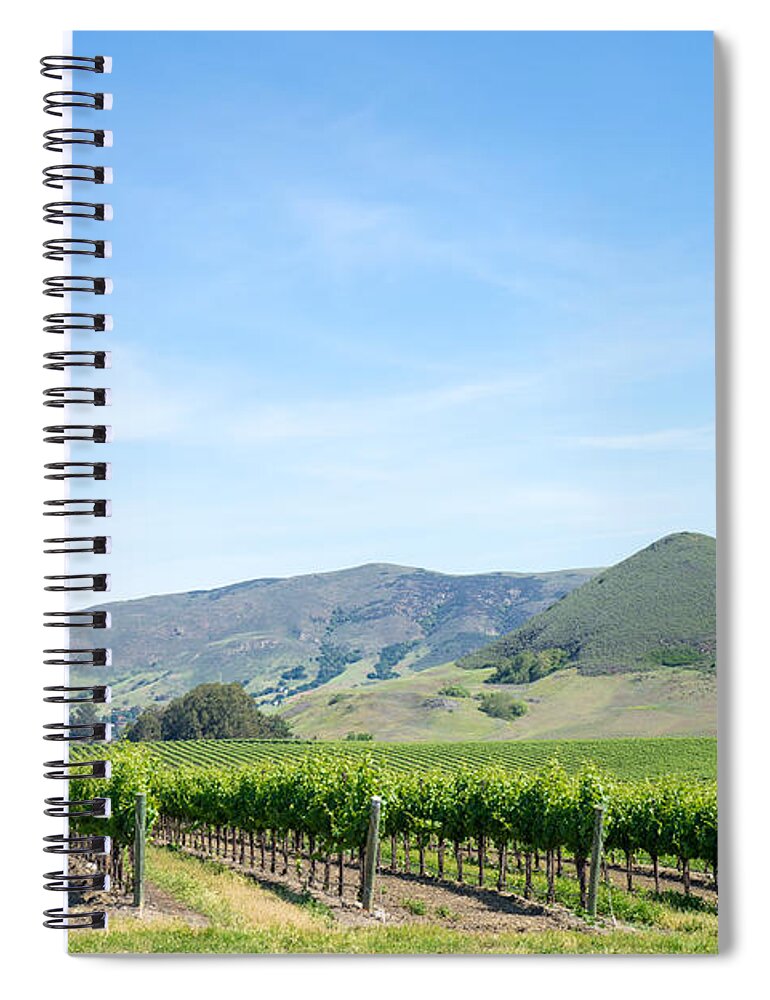 Edna Valley Vineyard Spiral Notebook featuring the photograph Wine Country Edna Valley by Priya Ghose