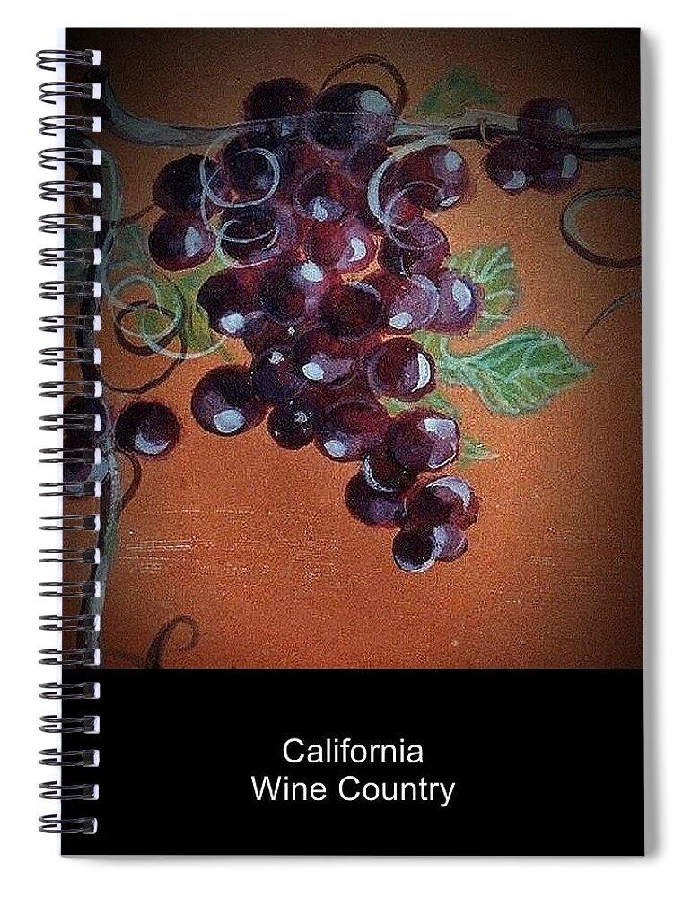 Wine California Wines Spiral Notebook featuring the painting Wine Country Poster 1 by Andrew Drozdowicz