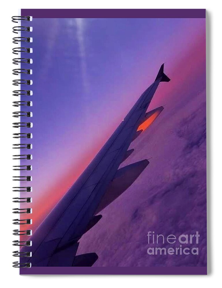 Wing Reflects Sunset Spiral Notebook featuring the photograph Wing Reflects Sunset by Susan Garren